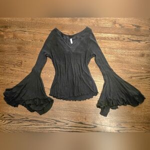 Free People Bell Sleeve Top Holiday Christmas